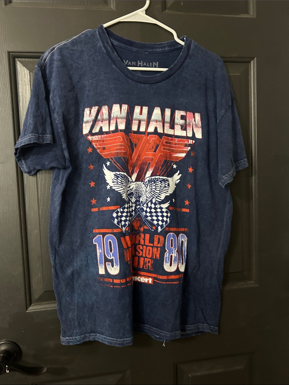 Van Halen Men's Short Sleeve Graphic Tee - Navy Blue